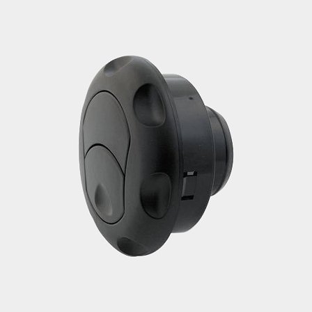 Hot air nozzle for defroster / cabin heater, straight, closable, Ø92 mm, black