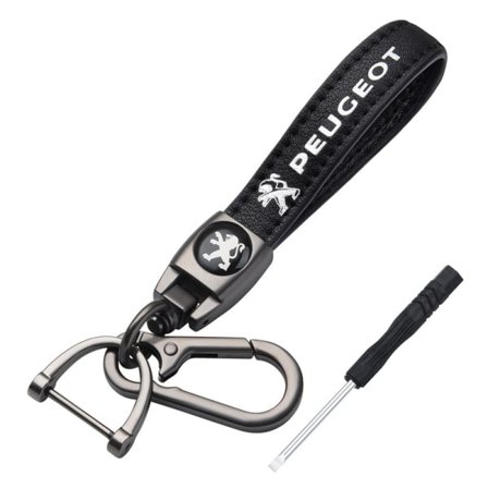 Lærsett - Peugeot - Travel Premium Nøkkelring Klips Lanyard Tilbehør Dekor Gave, 1 stk IC