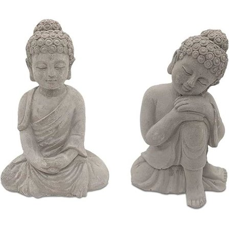 Mini Buddha-staty i harts, meditations-Buddha-staty dekoration, fiskakvarium, hemträdgårdsdekoration för hem- eller skrivbordsdekoration eller Zen-