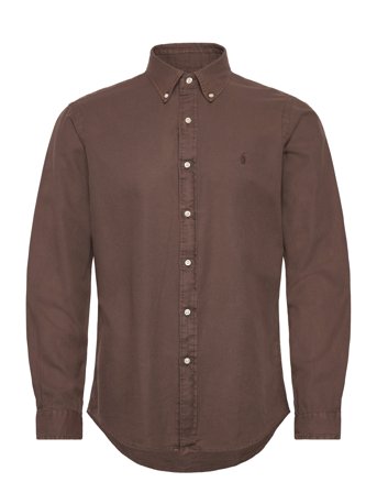Polo Ralph Lauren Custom Fit Textured Dobby Shirt - Brown - XXL