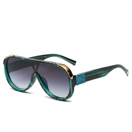 Platta Hip Hop Rapper Retro Aviator Solglasögon