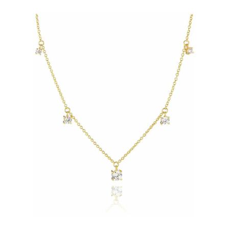 Sif Jakobs, Necklace Belluno Geel, Dames, Maat:ONE Size,Zilver