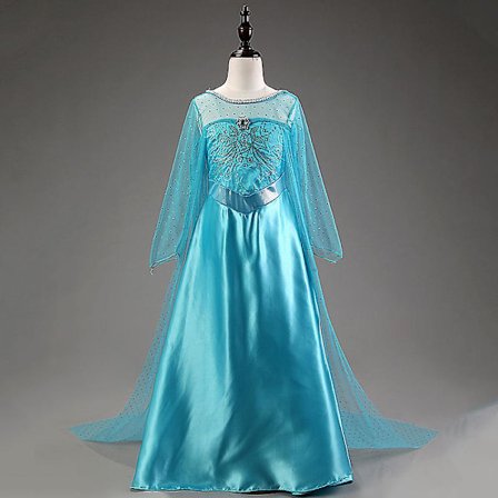 Frossen Elsa Fancy Dress Barn Jente Prinsesse Tyll Kjoler Cosplay Kostyme