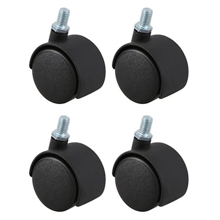 Plastik drejelig hjul 8mm skrue stang 1,5 tommer dia hjul 4 stk [DM]