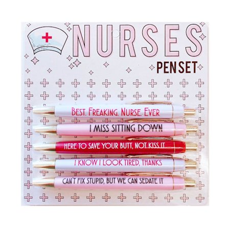 100% Uusi 5 kpl Hauskoja Hoitajien Kuulakärkikynät Kirjoitusmuovi 5 kpl Joulujuhlat Vaaleanpunainen Jokaiselle Päivälle Hauska Kirjatarvike