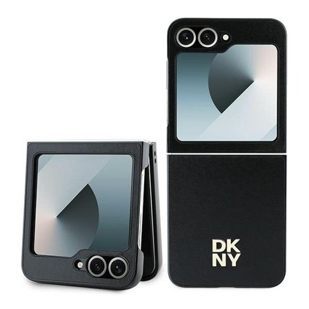 DKNY læretui med metallstablingslogo for Samsung Galaxy Z Flip 6 - Svart