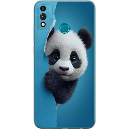 Yhteensopiva Puhelinkuori Honor Honor 9X Lite Söpö panda, joka kurkistaa paperin läpi pehmeässä 3D-kuvituksessa