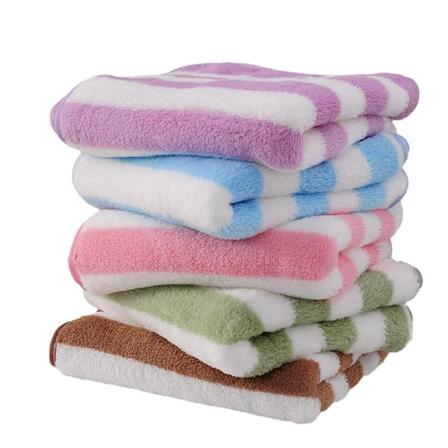Randig strandhandduk, mjukt snabbtorkande badlakan (5 stycken) (grön + rosa + himmelsblå + brun + lila) 35*75cm