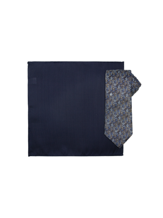 MATCH - Santi silkeslips og lommetørkle - Intex - Str. ONESIZE - Herre - Tilbehør - Brun - 100% silke