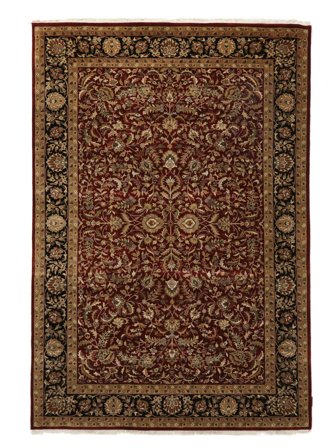 Sarough American Teppich Handgeknüpft 190X276 Schwarz/Braun Indien