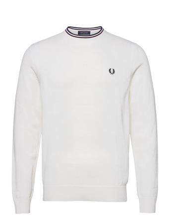 Classic C/N Jumper Strikkegenser M. Rund Krage Hvit Fred Perry*Betinget Tilbud