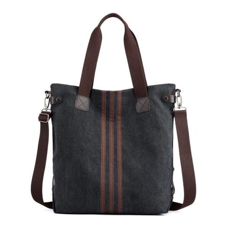 Naisten naisten käsilaukku Muoti monivärinen kangas, yksi olkapää kannettava Crossbody, suuri kapasiteetti Black