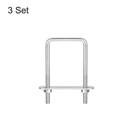 3kpl Neliönmuotoiset U-pultit U-kiristyspultti muttereilla ja levyillä veneelle