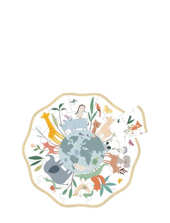 Vilac | Wooden Puzzle 24 Pcs - The World By Sarah Betz | ONE SIZE