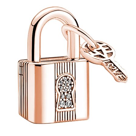 Rose Gold Diamond Eternal Love Lock Big Hole Bead String DIY Red Apple Pendant