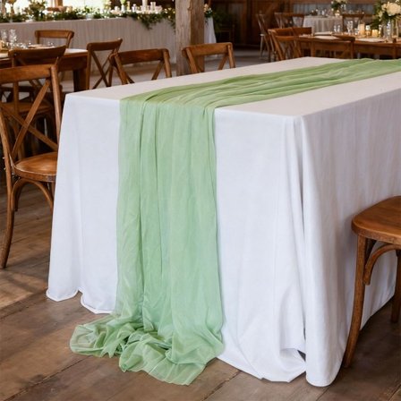 Elegant Polyester Bordløber til Bryllupper, Fester & Boligindretning - Perfekt til DK Green