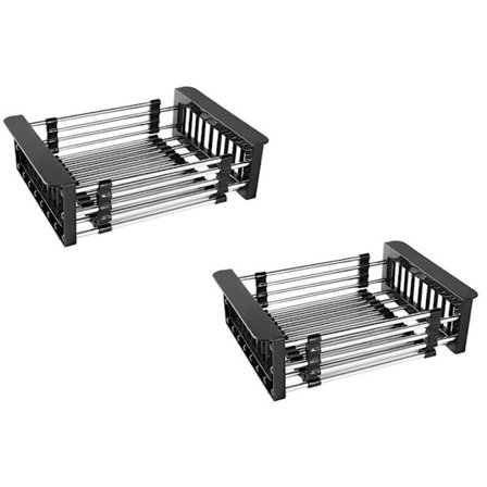 Laajennettava tiskialtaan yläpuolinen astiankuivausteline Ruostumaton teräs Säädettävä astiankuivaus Toiminnallinen keittiön tiskialtaan järjestäjä