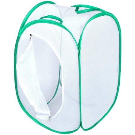 Sommerfugl Pop-Up Terrarium Soltak i Nett - 23,6 Tommer Høyde, Grønn-Hvit