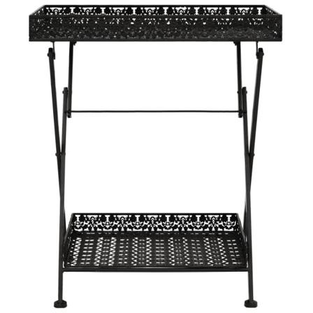 Vidaxl Hopfällbart Tebord Vintage Stil Metall 58x35x72 Cm Svart Svart