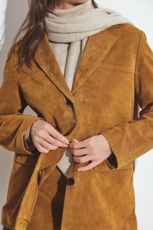 Premium Selection Oversized blazer i mocka - Oversized kavajer - Brun - EU 36