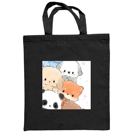 Stoffpose Kawaii dyrestabel med søte figurer i pastellfarger, myk skissestil og sjarmerende uttrykk perfekt for alle som elsker søte design.