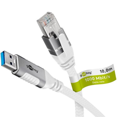 Ethernet-kabel USB-A 3.0 till RJ45, 10 m