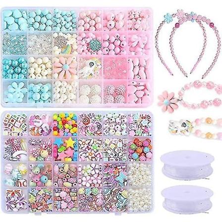 Fargerike Perler Smykkeproduksjonssett Jenter DIY Kunst Håndverk