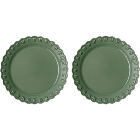Potteryjo Tulipa lautanen 26 cm 2-pack, verona vihreä