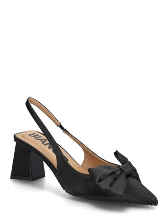 Bianco Biamaralyn Slingback Bow Satin - Black - 38