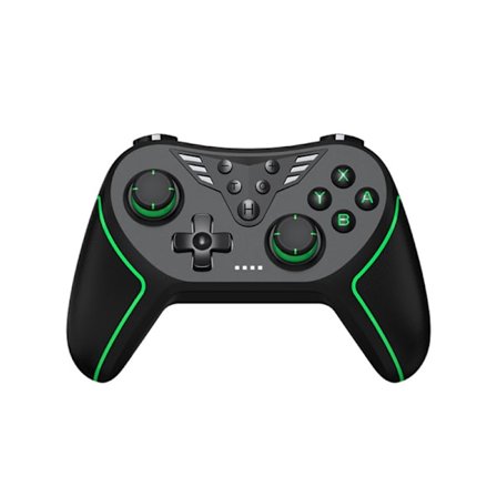Sort og grøn BLUEKAKA Game Controller til Nintendo Switch med trådløs Bluetooth Hall Linear Joystick, makroprogrammering og bevægelsessensor f