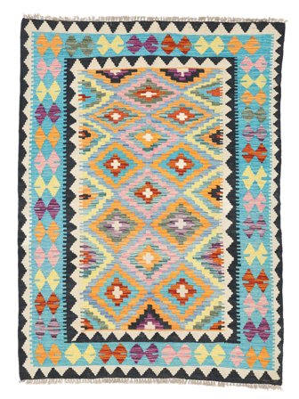 Dywan Kilim Afgan Old Style 127X174 Pomarańczowy/Czarny (Wełna, Afganistan)