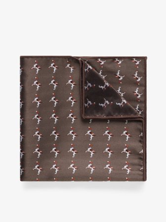 John Henric Men's Brun Motiv Lommetørklæde Size Onesize