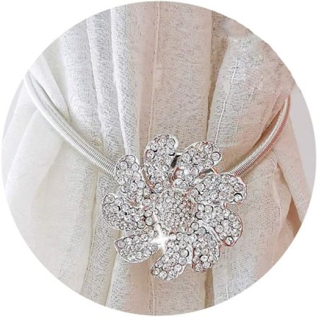 Helkristall blombåge gardin töjbar rep sovrum gardin spänne