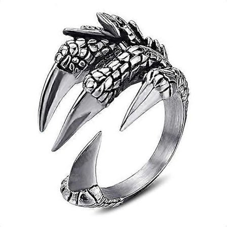 Justerbara ringar för kvinnor och män, silver Viking Rune Ring, Dragon Ring