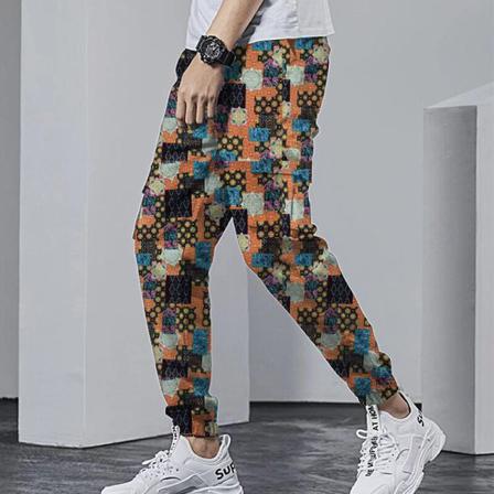 Elastisk Midja För Män Loungewear Med Raka Ben