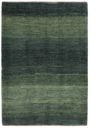 Noué À La Main Loribaft Fine Persan Tapis 88X129 De Laine Noir/Vert Foncé Petit