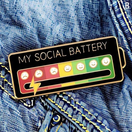 My Social Battery Brosch Rolig Emalj Pin Creative Lapel Pin A