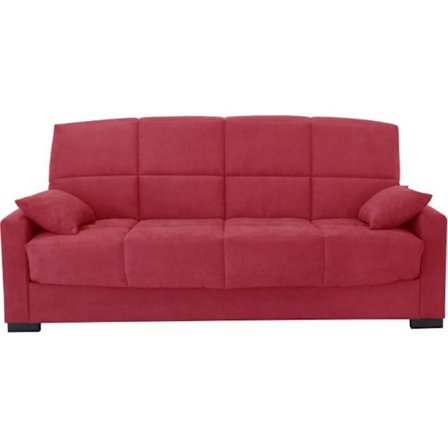3-sits bäddsoffa MEGAN 14 - Röd Soro tyg - Med armstöd - Säng 130x190 cm - L223 x D96 x H103 cm