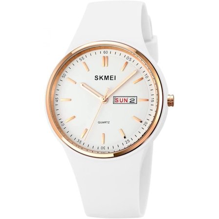 Dameklokke Dame Sports Silikonrem Stor Skive Stor Vanntett Mote Casual Enkel Kvarts Analog Dato Jentegave