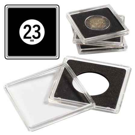 Leuchtturm QUADRUM firkantede møntkapsler til mønt Ø 23 mm - 10 stk.