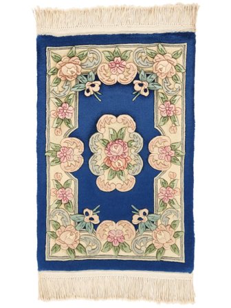 Tapis Chinois 90 Line 60X90 Beige/Bleu Foncé (Laine, Chine)