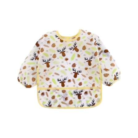 Forkle genser smekke for barn lange ermer vanntett dinosaur flamingo