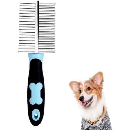 Pleje af kæledyrskam, dobbeltsidet plejekam til hund og kat 2 i 1 hårsam til store, mellemstore og små kæledyr - mellem og langt hår