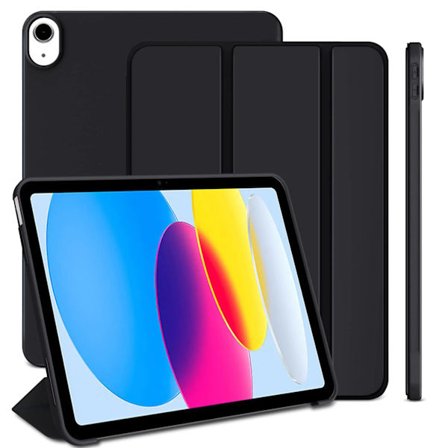 Etui til iPad (A16) 11 2025 11. generation / 10. generation 10.9 2022 Tri-fold Stativ Flip Cover med Blød TPU Bagside Sort