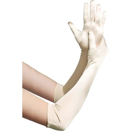 Champagne 55cm Kvinders Aftenskjole Handsker Lange Satin Handsker Bryllup Satin Kjole Tilbehør 1920'erne