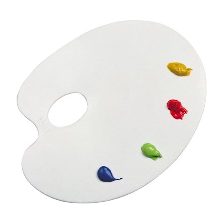 Ovalformet hvit malepalett