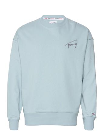 Tjm Tommy Signature Crew Sweat-shirt Genser Blå Tommy Jeans