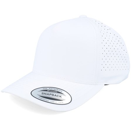 Yupoong - White Czapka Z Daszkiem - Perforated White A-frame Adjustable @ Hatstore