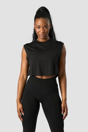 ICANIWILL - Rush Cropped Tank Top Black- Training tank tops - Damen - ICIW