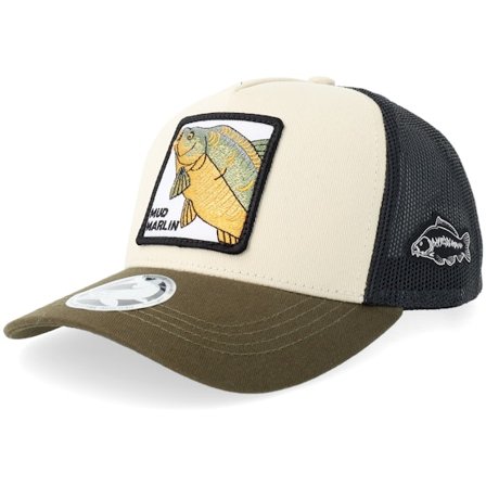 Skillfish - Grønn trucker Caps - Kids Mud Marlin Ivory/Black/Dark Mash A-Frame Trucker @ Hatstore